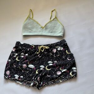 Sweet Treasures Sleep Shorts and Urban Outfitters Bralette set